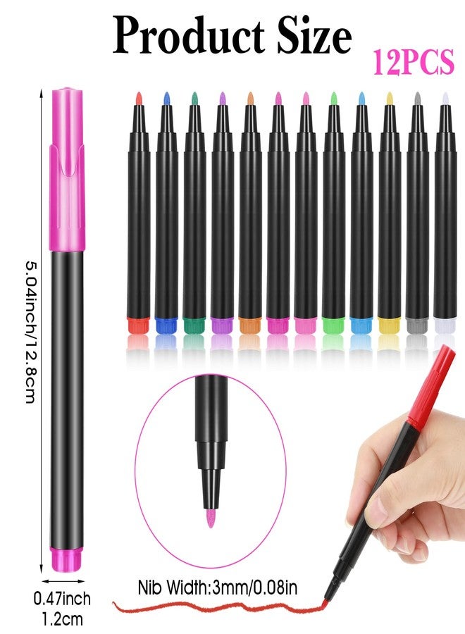 ValueBargain 12Pcs Dry Erase Markers, Neon Markers for LED Drawing Board Clear Acrylic Board, Blacklight Use Ideal for Kids, Fine Tip & Quick-Dry, Vibrant Colors - Image 2